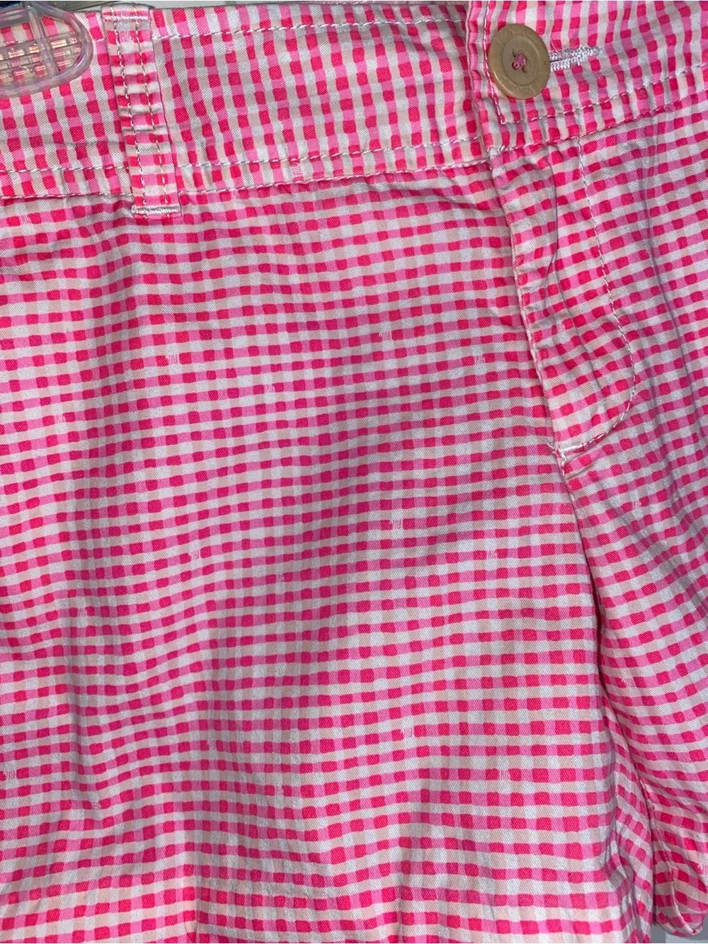 Lilly Pulitzer Hot‎ Pink Gingham Buttercup Scallop Hem Women's Shorts
